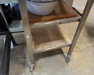#230	Wood/Metal Garage Rolling Cart of Wheels - Folding - 23x25x36	 $25.00 