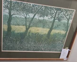 #60	Framed Print  "Summertime" number 74/75 by Ruth Leaf - 32x26.5	 $30.00 