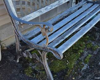 #188	Metal Bench w/wood Seat - 49" L	 $60.00 