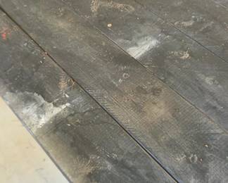 #149	Black Wood painted Rolling Picnic Table 81x31x28 as is 	 $175.00 