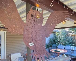 #175	Metal Owl Rustic Yard Art - 30x35x21T	 $20.00 