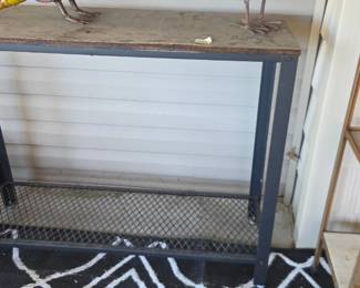 #152	Metal w/Laminate Wood - look Top w/shelf Table - 40x13x31.5	 $40.00 