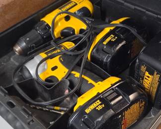 #137	Dewalt Drill Set w/impact and regular drill w/2 batteries and charger and case - working	 $40.00 