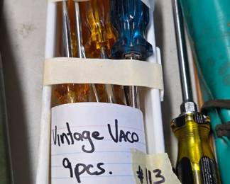 #113	Vintage Vaco 9 pc Screwdriver Set	 $40.00 