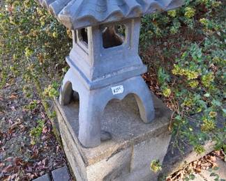 #255	MGO Faux Concrete - (cement mixed with Fiberglass)  Pagoda - 1 piece - 12x12x24	 $100.00 