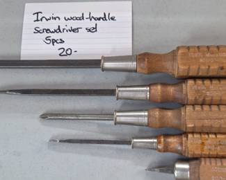#127	Irwin Wood-Handle Screwdriver Set - 5 pcs	 $20.00 