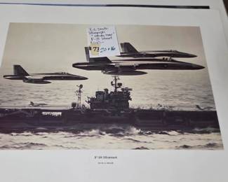 #73	R.G. Smith Lithograph "Coming Home" F-18 Hornet - 20x16	 $100.00 