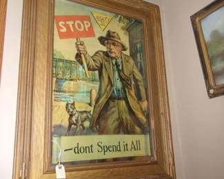 Beautiful Framed Poster, Came from Bank in Cartersville, Additional Posters Are Inside Frame and Are Interchangable