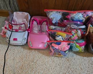 Barbie cars and clothing