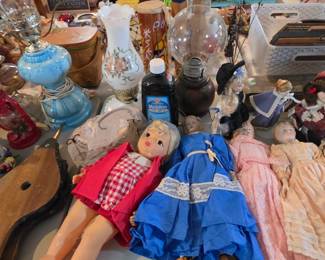 Vintage and antique dolls, some porcelain