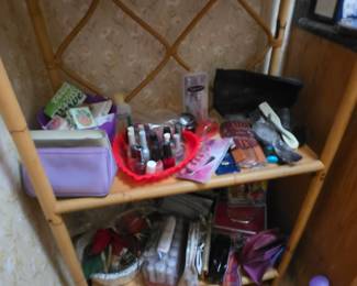 Nail polish. Makeup, makeup bags, hot rollers
