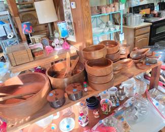Large selection of wood bowls