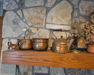 Vintage copper pots
