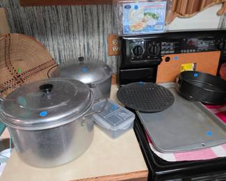 Large canning pots, pans
