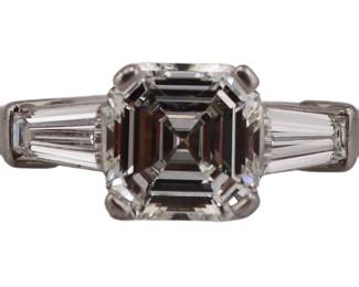 Platinum Asscher Cut Diamond Engagement