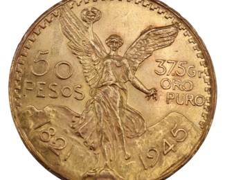 1945 50 Pesos Mexican Gold Coin