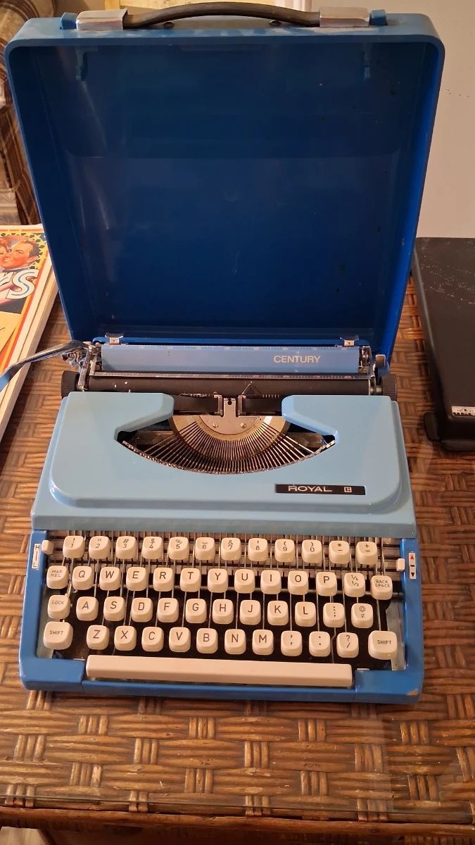 Vintage Blue Typewriter