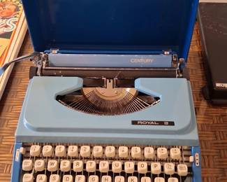 Vintage Blue Typewriter 