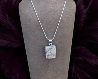 Square Marble Jasper Necklace