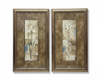 Set of Two Floral Botanical Framed Prints