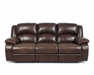 Three-Seat Leather Reclining Sofa
