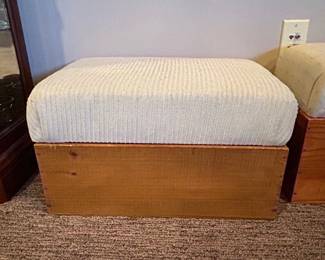 Mid-Century Modern Upholstered Storage Ottoman