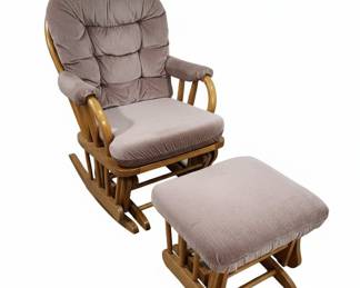 Wooden Glider Rocker with Matching Ottoman