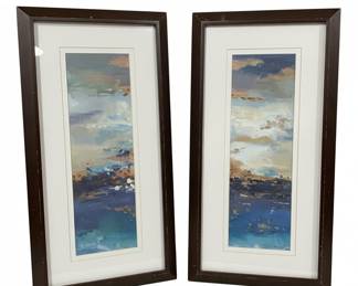 Pair of Contemporary Abstract Seascape Prints