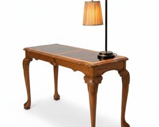 Chippendale style glass-top console table