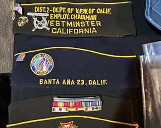 Collection of Four Vintage Veterans Organization Garrison Caps