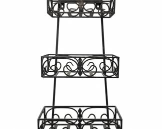 Three-Tier Wrought Iron Wall Shelf