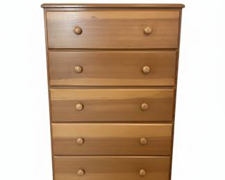 Five-Drawer Pine Chest of Drawers