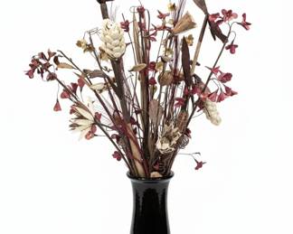 Contemporary Decorative Floor Vase with Dried Floral Arrangement