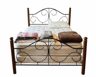 Full Size Metal and Wood Bed Frame