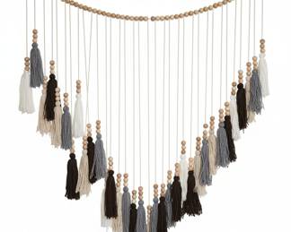 Boho Chic Wooden Bead and Tassel Wall Hanging