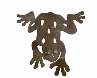 Vintage Metal Frog Wall Decor