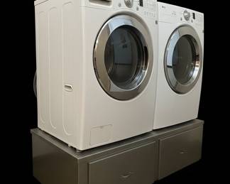 LG Front-Load Washer and Dryer Set with Pedestals