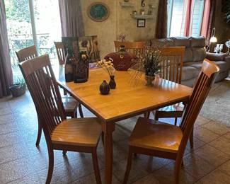 Mission-Style Dining Set with Four Chairs