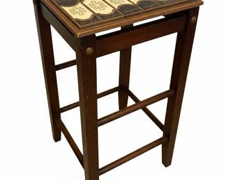 Mid-Century Modern Tile-Top Bar Stool Set of 2