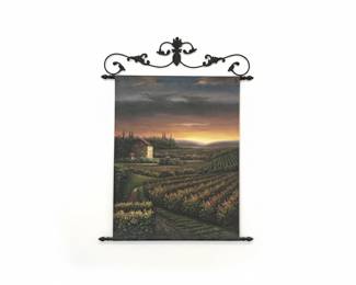 Tuscan-Style Wall Sconce and Canvas Art Set
