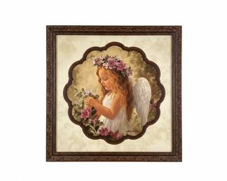 Home Interiors Framed Angel Girl Print by Laurie Snow Hein
