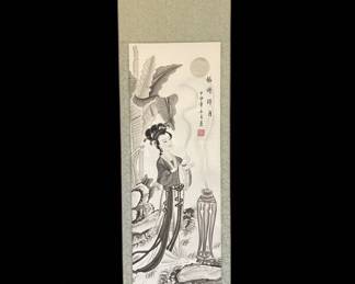 Chinese Ink and Wash Hanging Scroll Painting