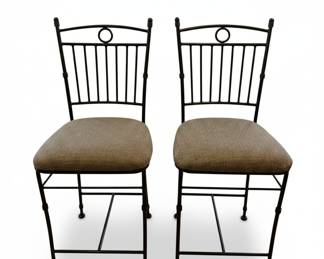 Metal Frame Counter Stools with Upholstered Seats
