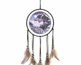 Wolf Motif Decorative Dreamcatcher Wall Hanging