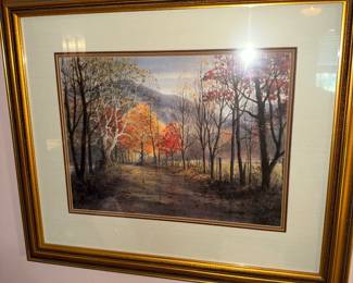 “Autumn Rainy Day” Jim Gray print $ 150.00. 28.5”w 24.5”t