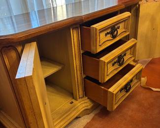 Stanley Mediterranean Revival Sideboards 3 drawers 2 storage doors. $ 250.00.  56”w 19”d 28”t
