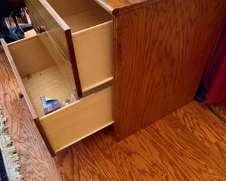 2 Drawer Oak file cabinet $90.00. 26”w 22.5”d 30”t