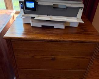 2 Drawer Oak file cabinet $90.00. 26”w 22.5”d 30”t