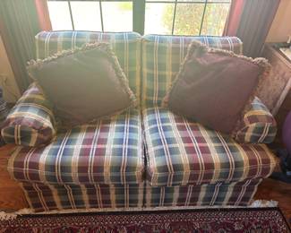 Massoud Red & Green Loveseat $350.00   62”L 34” D 36”T
