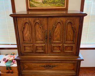 Stanley Mediterranean Style Gentleman’s Door Chest $300.00. 39”w 19” d 52” t